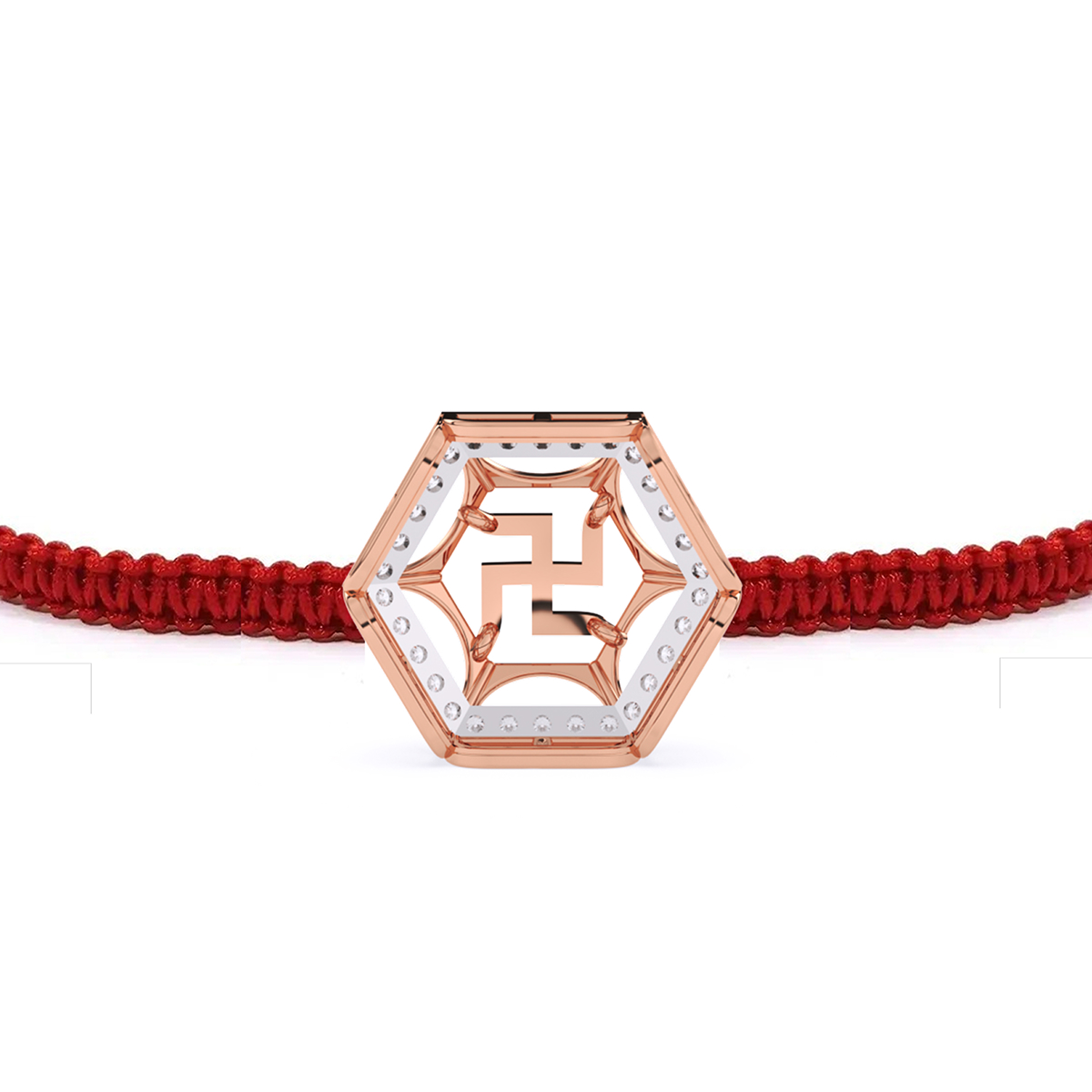 Spiritual Sparkle Swastik And Elegant Hexagon Lab Diamond Halo